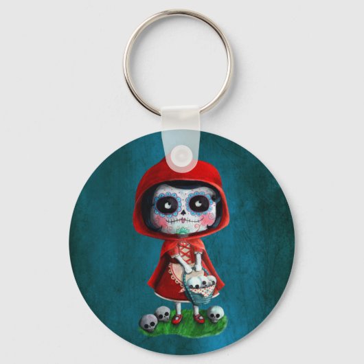 Porte-clés Dia de los Muertos Petit chaperon rouge (Recto)