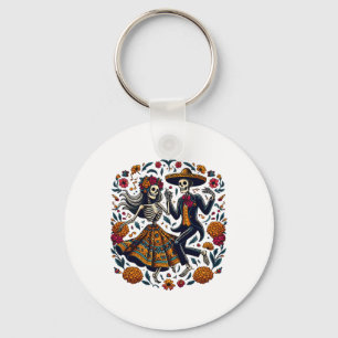 Porte-clés Dia De Los Muertos Skeletons Dansons Fête Mexicain