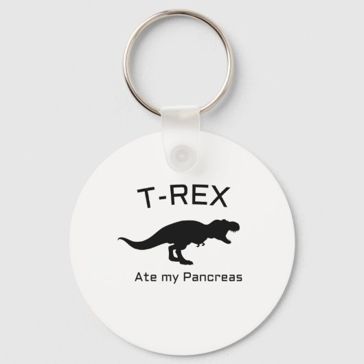 Porte-clés Diabète amusant T-rex Ate mes Pancréas (Recto)