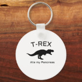 Porte-clés Diabète amusant T-rex Ate mes Pancréas (Recto)