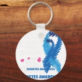 Porte-clés Diabète Son combat est ma conscience combat (Recto)