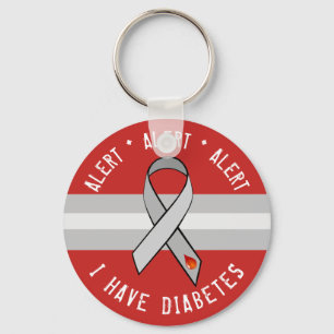 Porte-clés Diabetes Alert Key Chain Awareness Ribbon