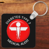 Porte-clés Diabetes Type 2 medical alert (Verso)
