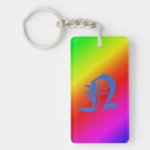 Porte-clés Diagonale arc-en-ciel rouge à vert