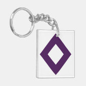 Porte-clés Diamant blanc, Bordure pourpre gras (Devant gauche)