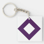 Porte-clés Diamant blanc, Bordure pourpre gras (Devant)