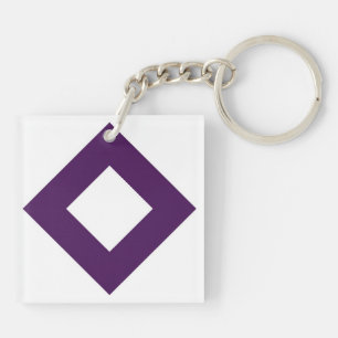 Porte-clés Diamant blanc, Bordure pourpre gras