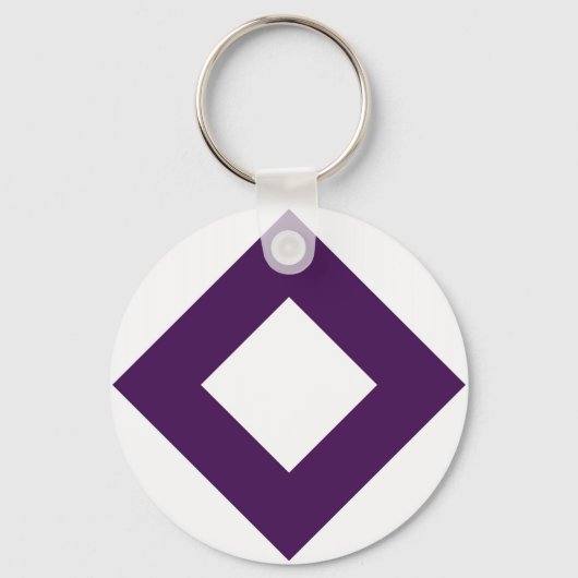Porte-clés Diamant blanc, Bordure pourpre gras (Recto)