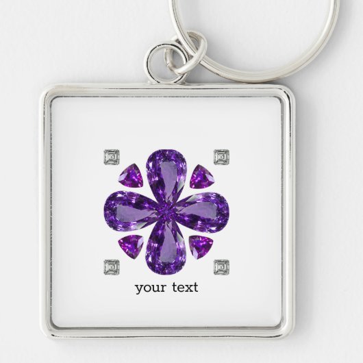 Porte-clés Diamant de Tanzanie, violet (Devant)
