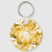 Porte-clés Diamant Jaune Unique Nom Personnalisé Moderne (Recto)