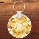 Porte-clés Diamant Jaune Unique Nom Personnalisé Moderne (Recto)