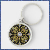 Porte-clés Diamant noir et or Faux