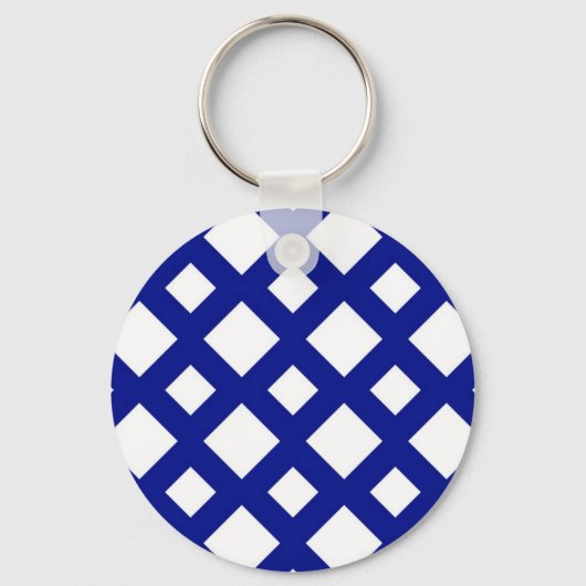 Porte-clés Diamants blancs sur marine (Recto)