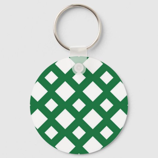 Porte-clés Diamants blancs sur vert (Recto)