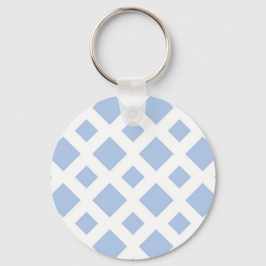 Porte-clés Diamants bleu clair sur blanc (Recto)