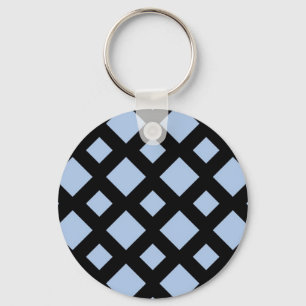 Porte-clés Diamants bleus clairs sur noir