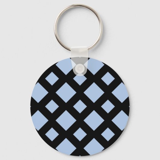 Porte-clés Diamants bleus clairs sur noir (Recto)