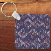 Porte-clés Diamants brodés d'indigo (Recto)