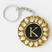 Porte-clés Diamants d'or Mandala Monogramme (Devant)