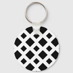 Porte-clés Diamants noirs en blanc