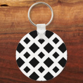 Porte-clés Diamants noirs en blanc (Recto)