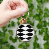 PORTE-CLÉS DIAMANTS NOIRS ET BLANCS (Main)