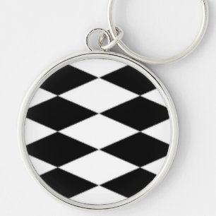 PORTE-CLÉS DIAMANTS NOIRS ET BLANCS