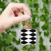 PORTE-CLÉS DIAMANTS NOIRS ET BLANCS (main)