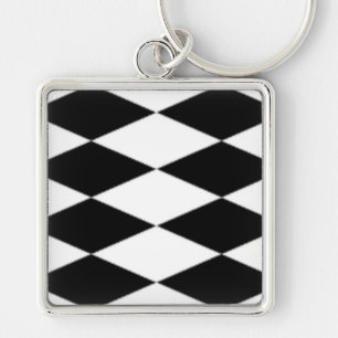 PORTE-CLÉS DIAMANTS NOIRS ET BLANCS