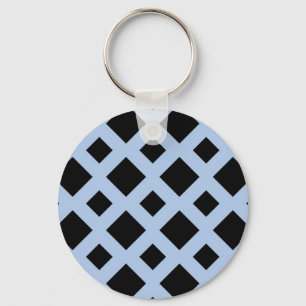 Porte-clés Diamants noirs sur Bleu clair