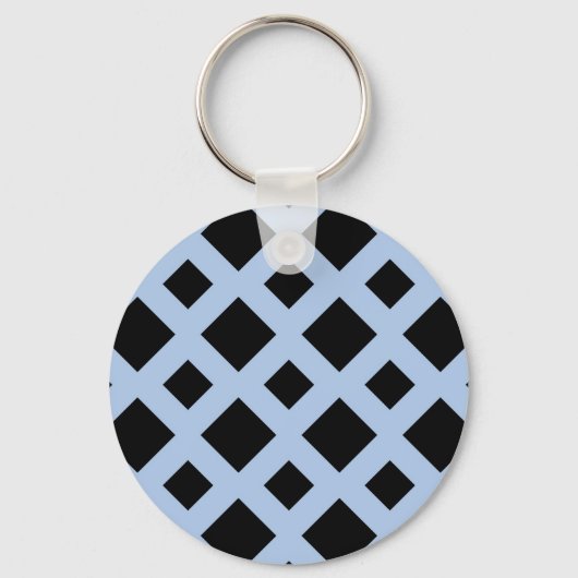 Porte-clés Diamants noirs sur Bleu clair (Recto)