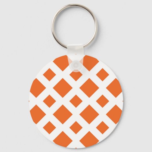 Porte-clés Diamants orange sur blanc (Recto)