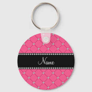 Porte-clés Diamants roses nommés personnalisés