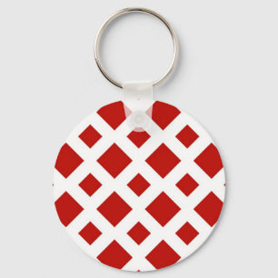 Porte-clés Diamants rouges sur blanc