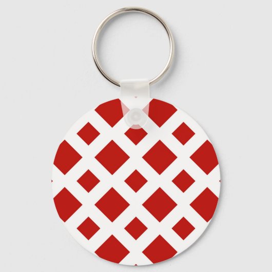 Porte-clés Diamants rouges sur blanc (Recto)