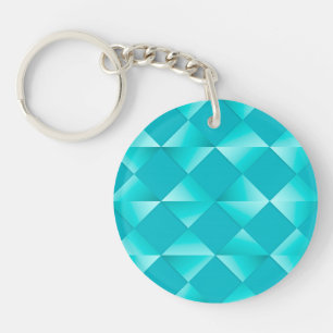 Porte-clés Diamants Satinés de Style Milieu de Siècle - turqu