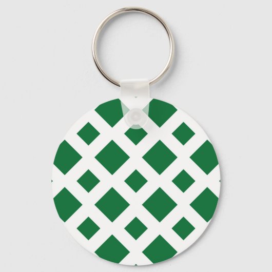 Porte-clés Diamants verts sur blanc (Recto)