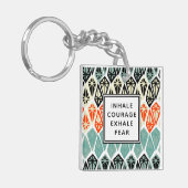 Porte-clés Diamond Motif Inhale Courage Exhale Peur (Devant gauche)