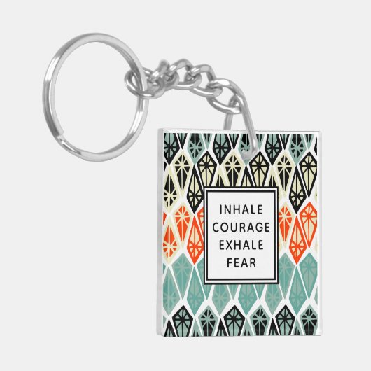 Porte-clés Diamond Motif Inhale Courage Exhale Peur (Devant gauche)