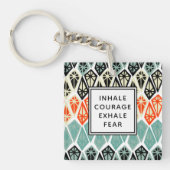 Porte-clés Diamond Motif Inhale Courage Exhale Peur (Devant)