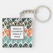 Porte-clés Diamond Motif Inhale Courage Exhale Peur (Dos)