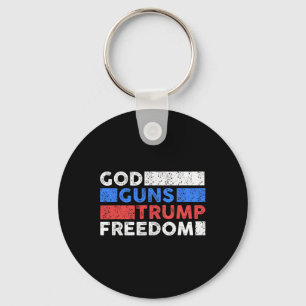 Porte-clés Dieu Armes Trump Liberté - Drôle Usa Trump
