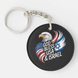 Porte-clés Dieu bénisse Israël USA