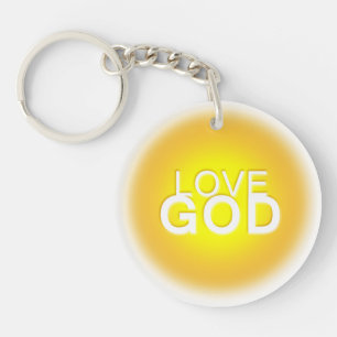 Porte-clés Dieu d'amour Sunny Golden Yellow Round