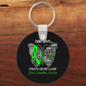 Porte-clés Dieu Dire Foi Espoir Amour Handicap Cerveau (Recto)