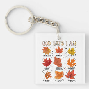 Porte-clés Dieu dit que j'ai automne moisson Thanksgiving fun