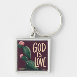Porte-clés DIEU EST AMOUR Cadeau d'encouragement chrétien