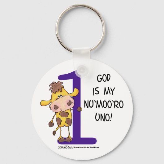 Porte-clés Dieu est Nu'moo'ro Uno ! (Recto)