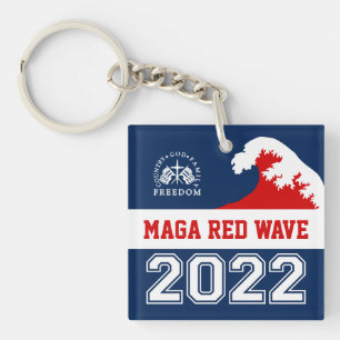 Porte-clés Dieu Famille Pays Liberté 2022 MAGA Red Wave