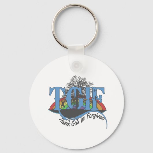 Porte-clés Dieu merci, je suis pardonné au TGIF (Recto)